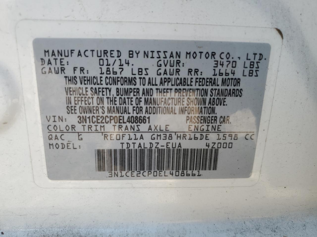 2014 NISSAN Versa Note