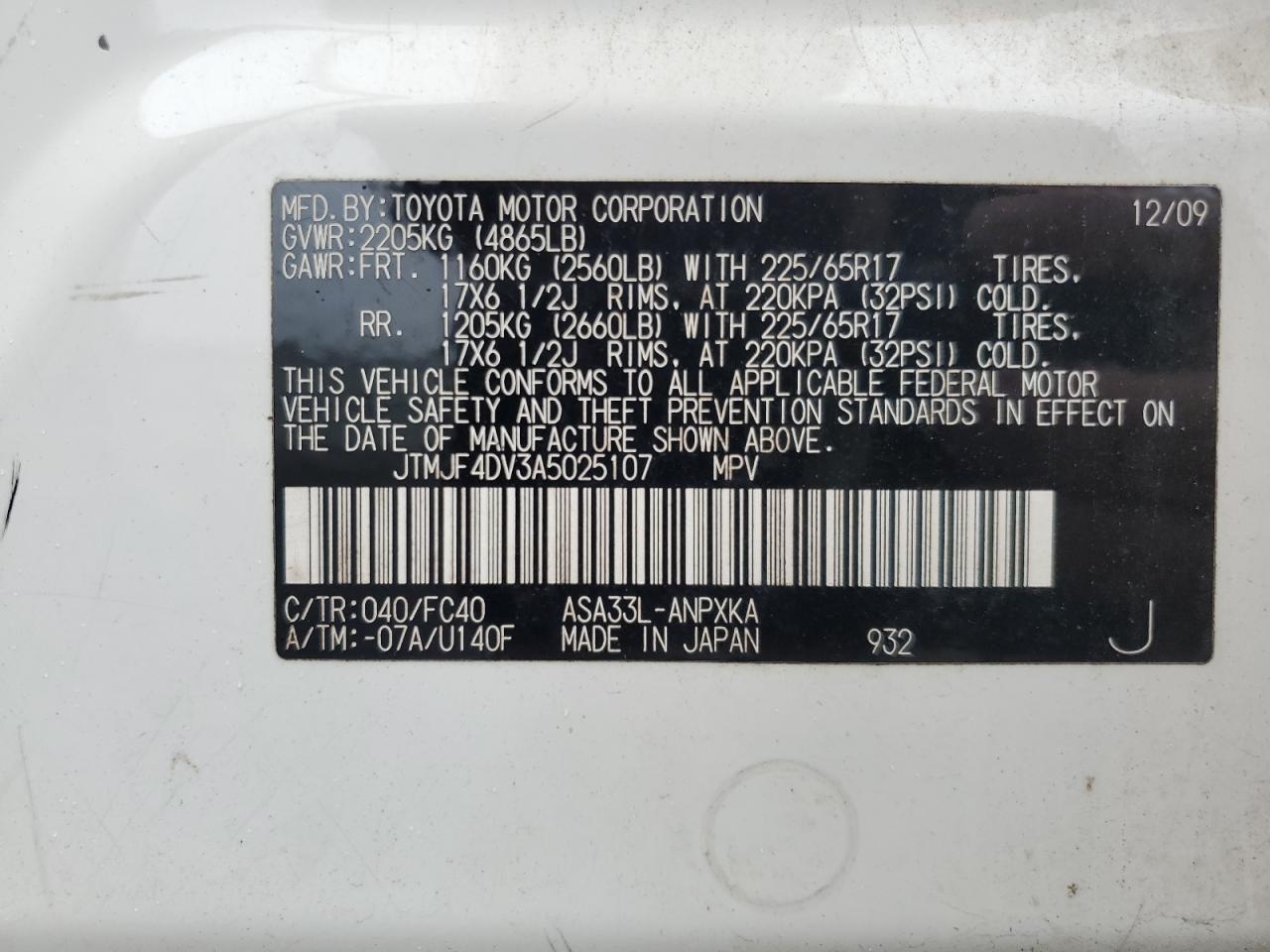 2010 TOYOTA RAV4