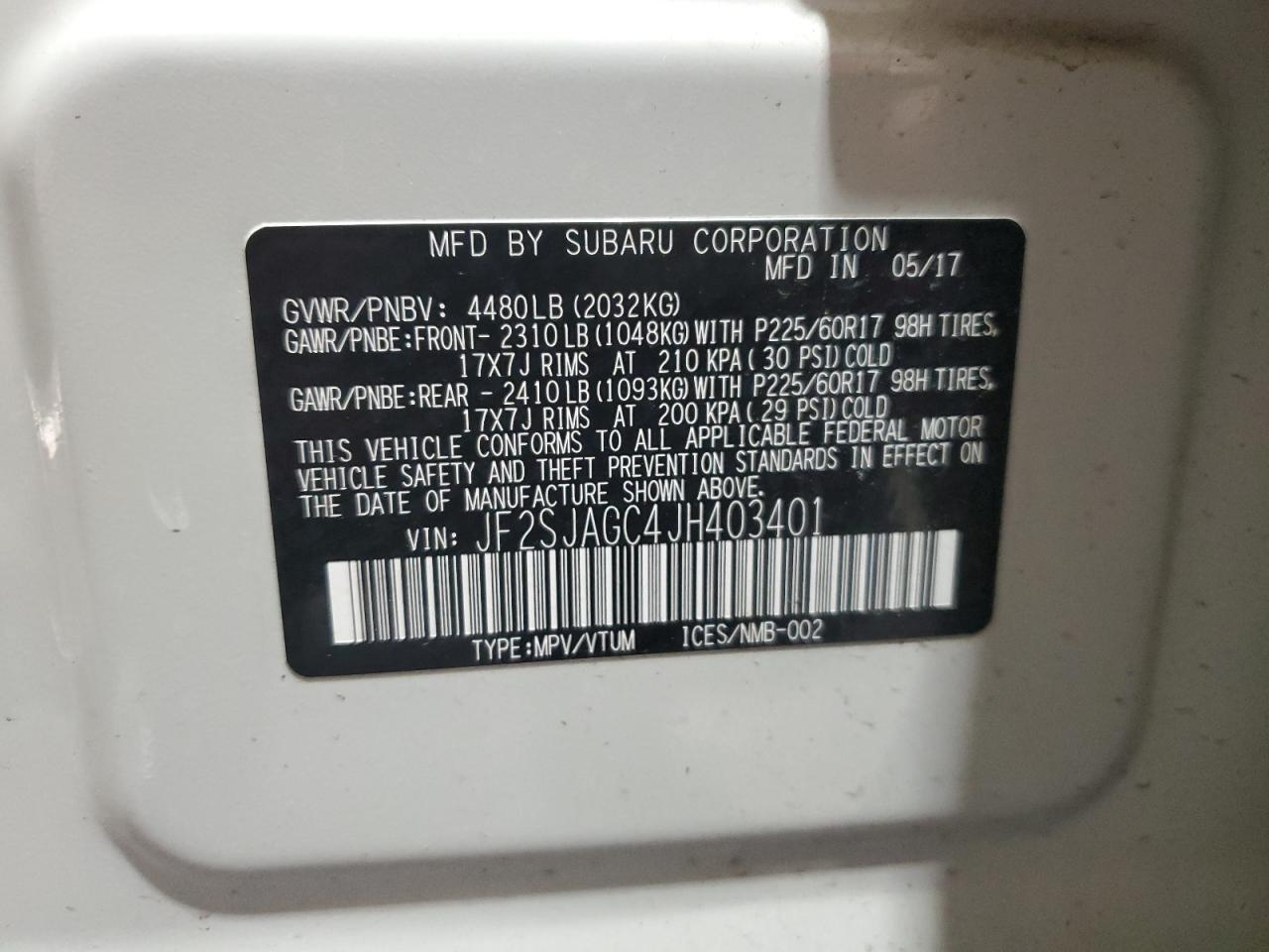 2018 SUBARU FORESTER