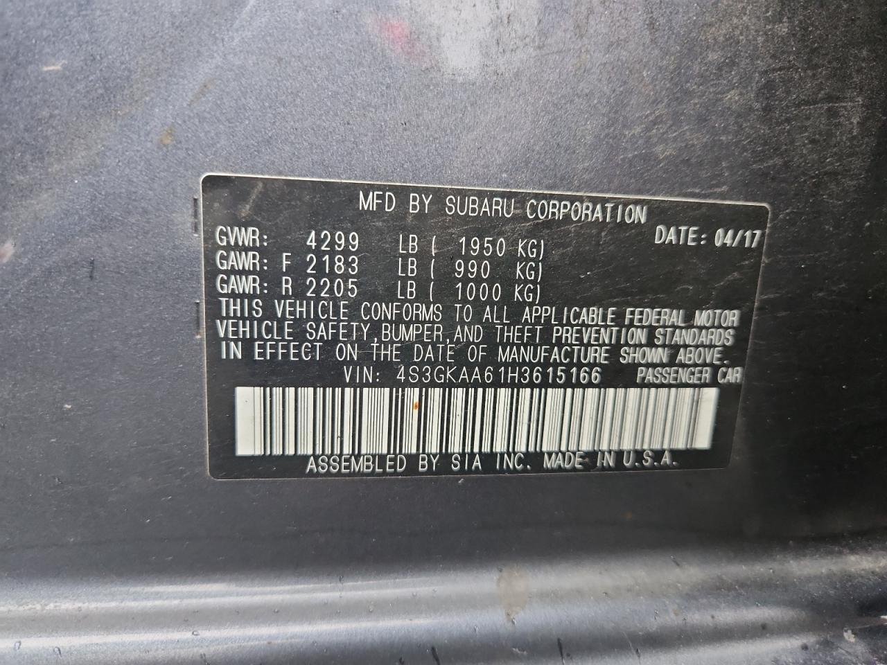 2017 SUBARU IMPREZA