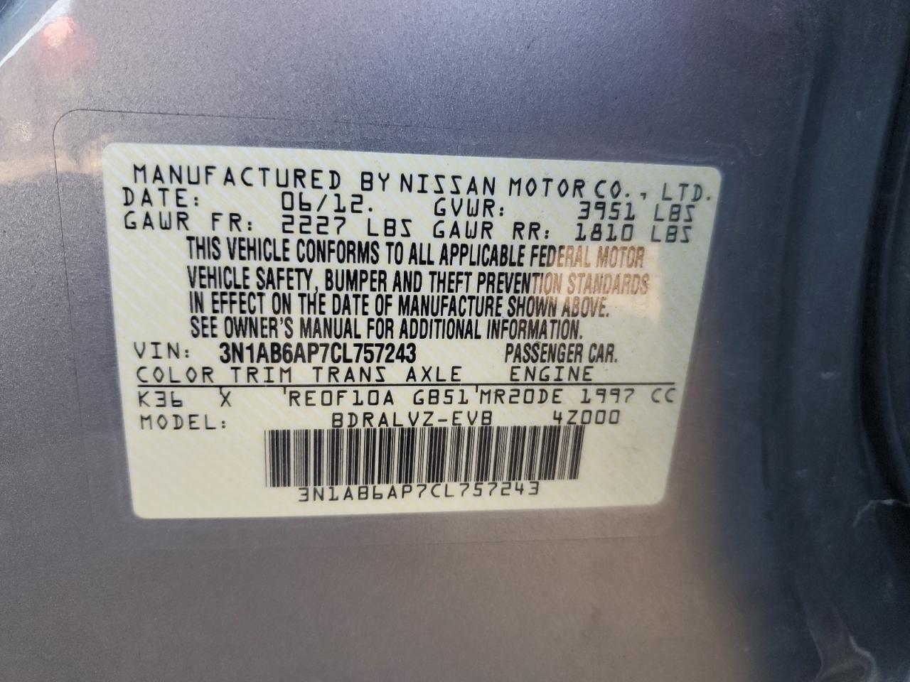 2012 NISSAN SENTRA