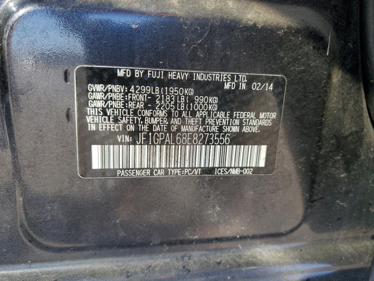 2014 SUBARU IMPREZA