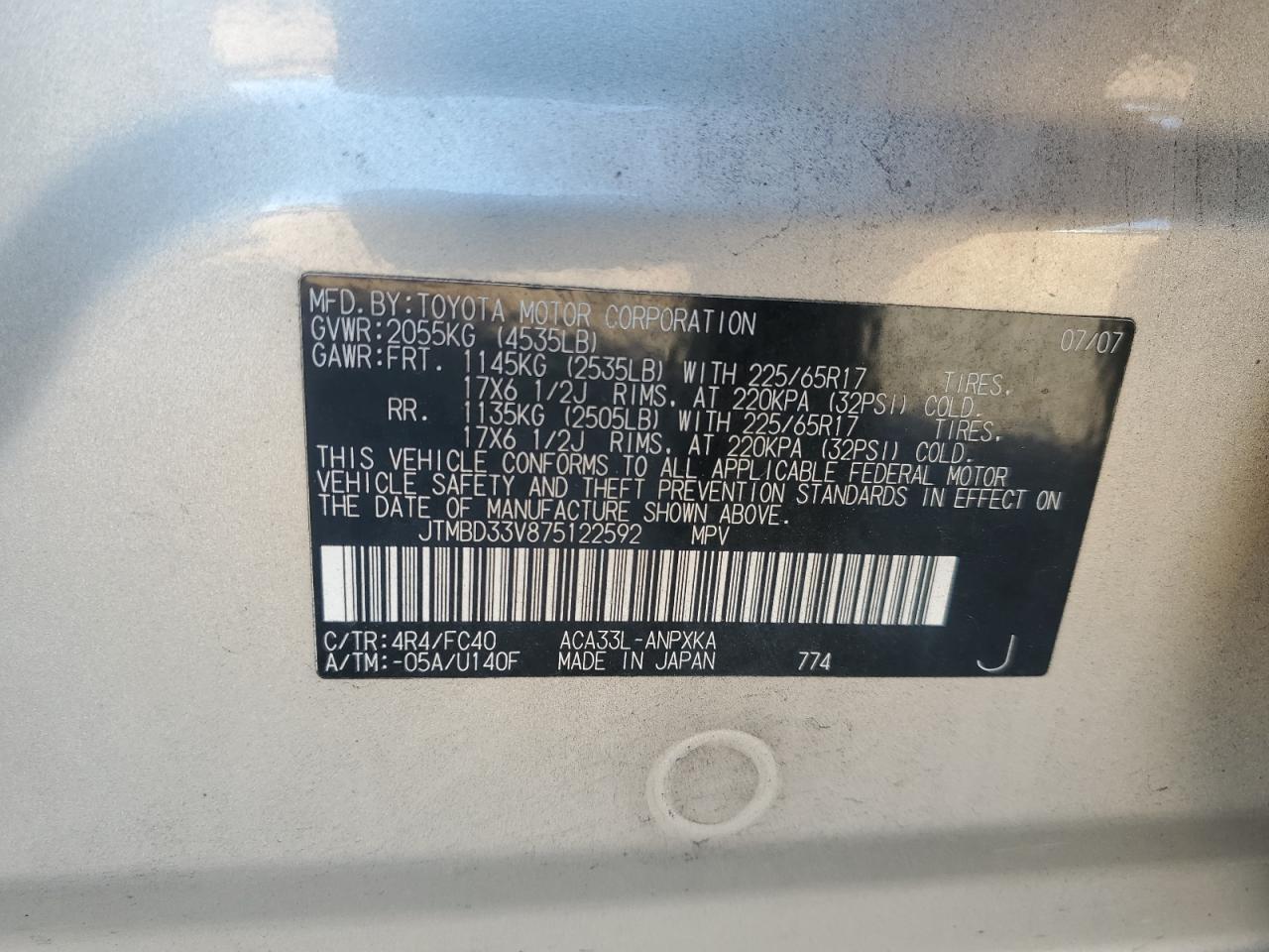 2007 TOYOTA RAV4