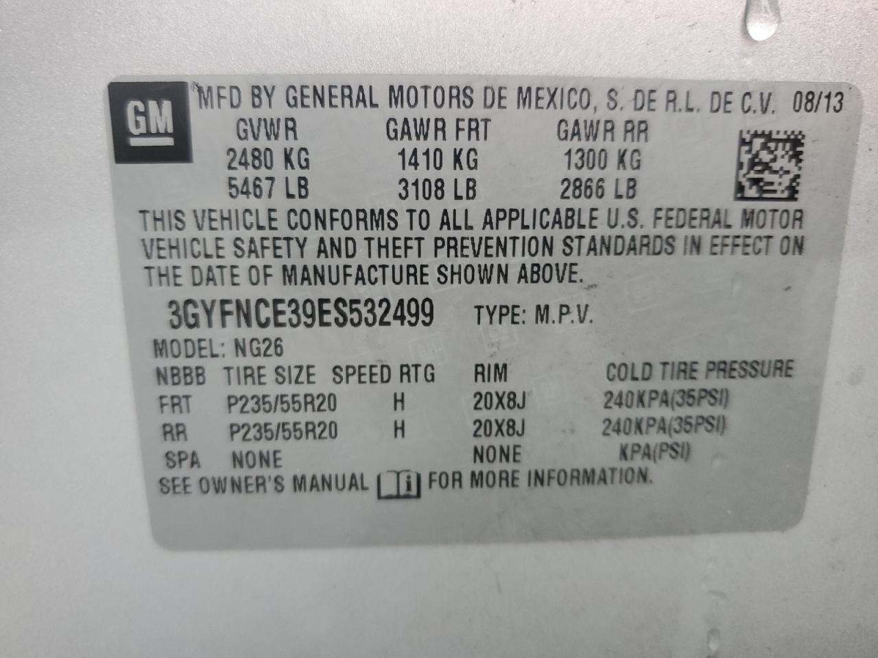 2014 CADILLAC SRX