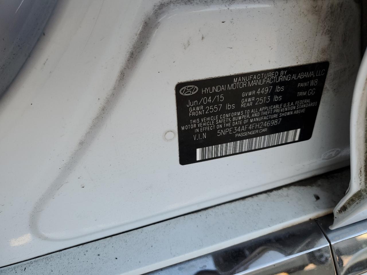 2015 HYUNDAI SONATA