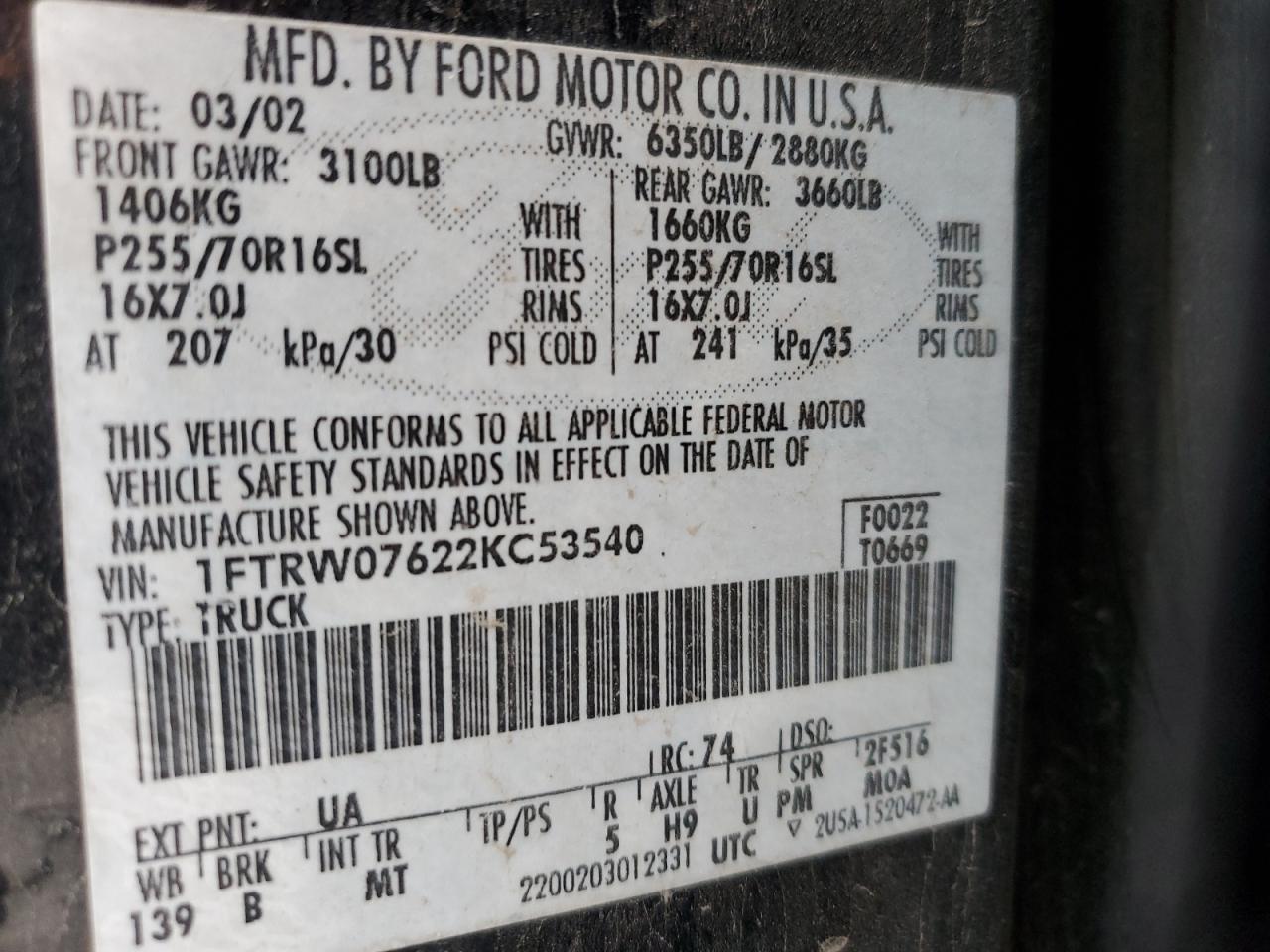 2002 FORD F-150