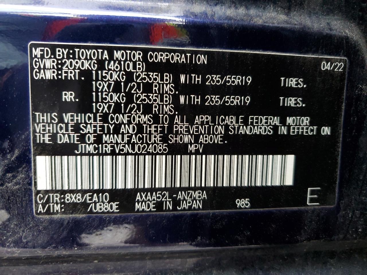 2022 TOYOTA RAV4