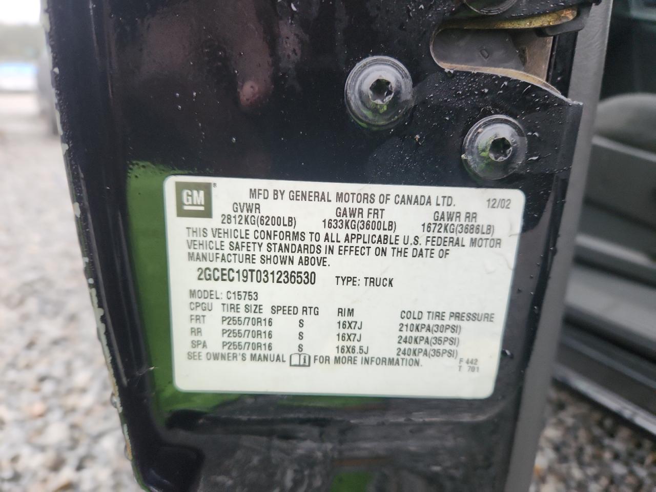 2003 CHEVROLET SILVERADO 1500