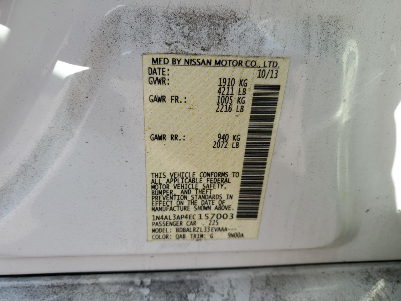 2014 NISSAN ALTIMA