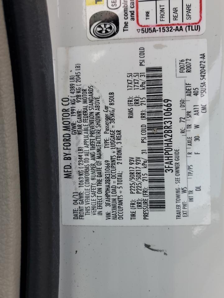 2011 FORD FUSION