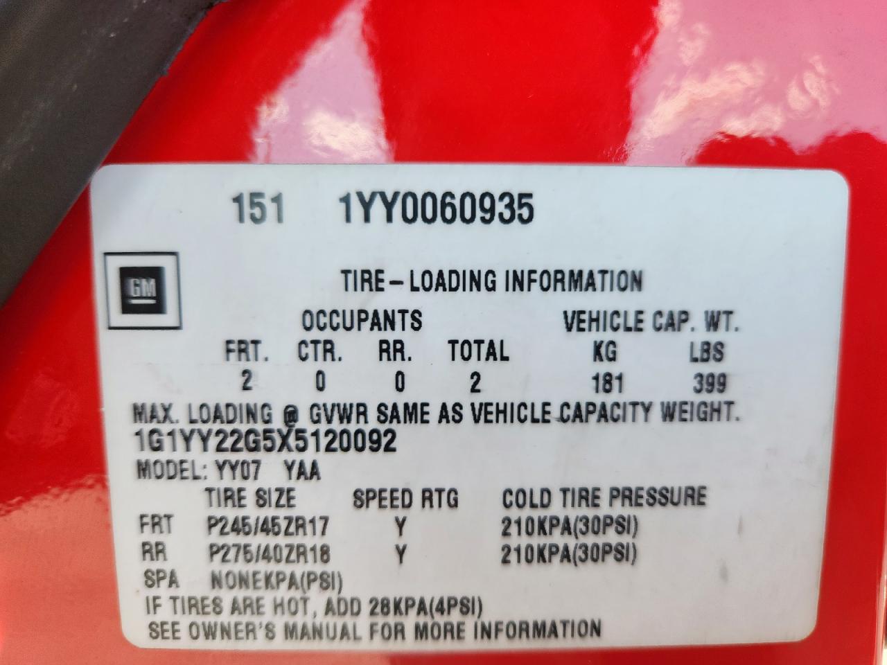 1999 CHEVROLET CORVETTE