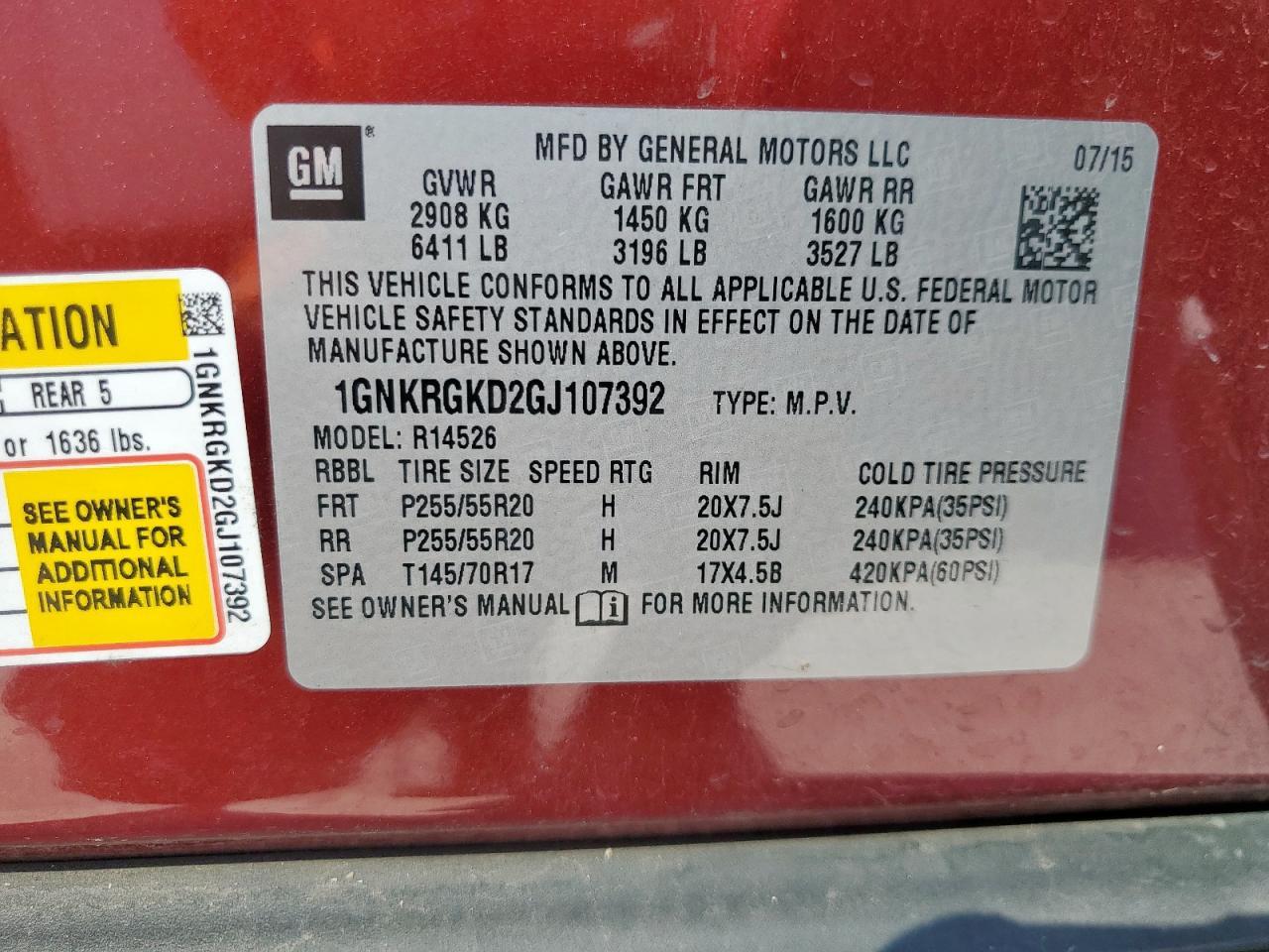 2016 CHEVROLET TRAVERSE
