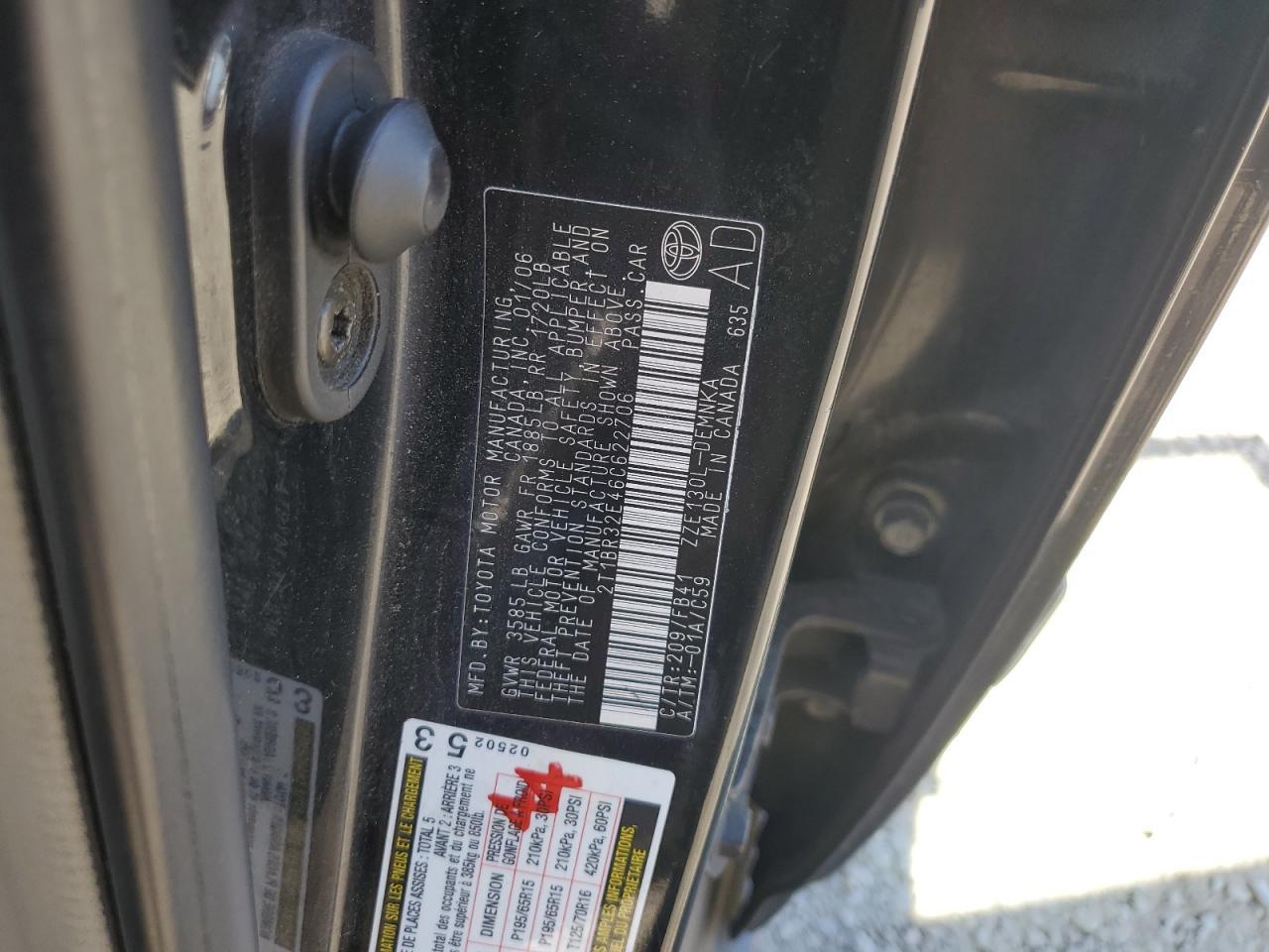 2006 TOYOTA COROLLA