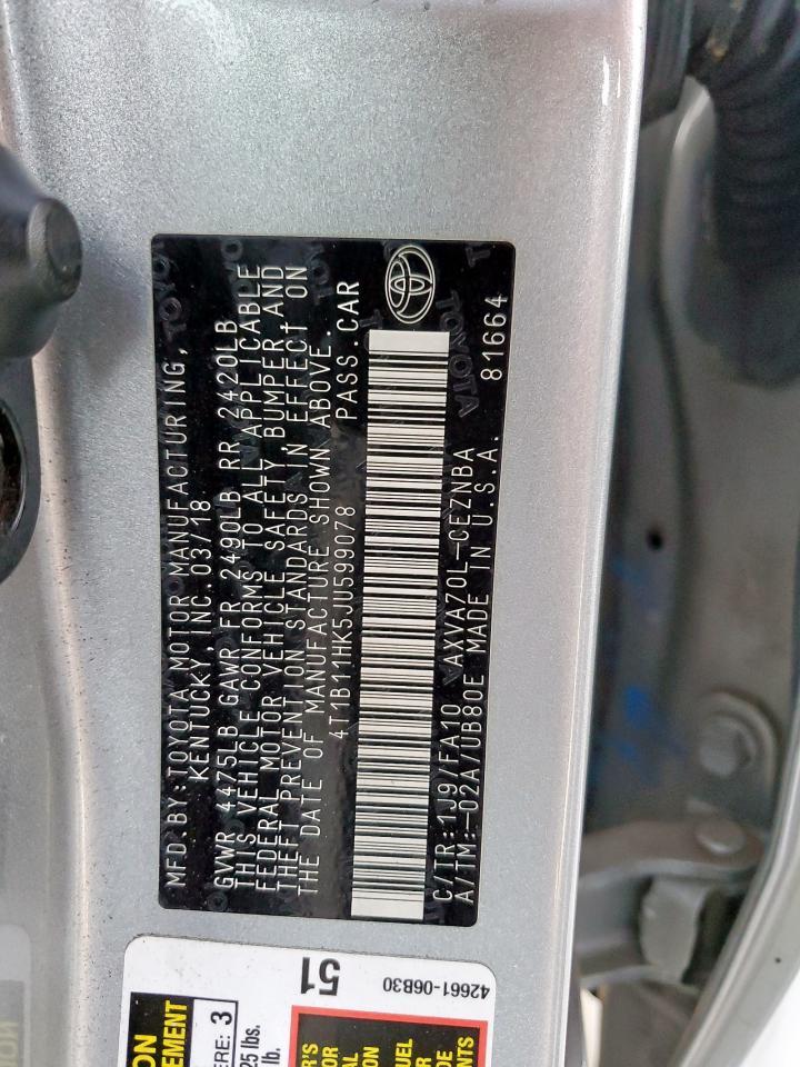 2018 TOYOTA CAMRY