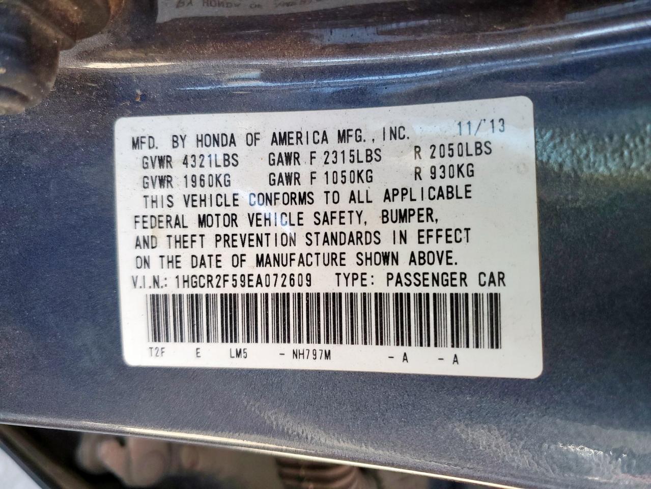 2014 HONDA ACCORD