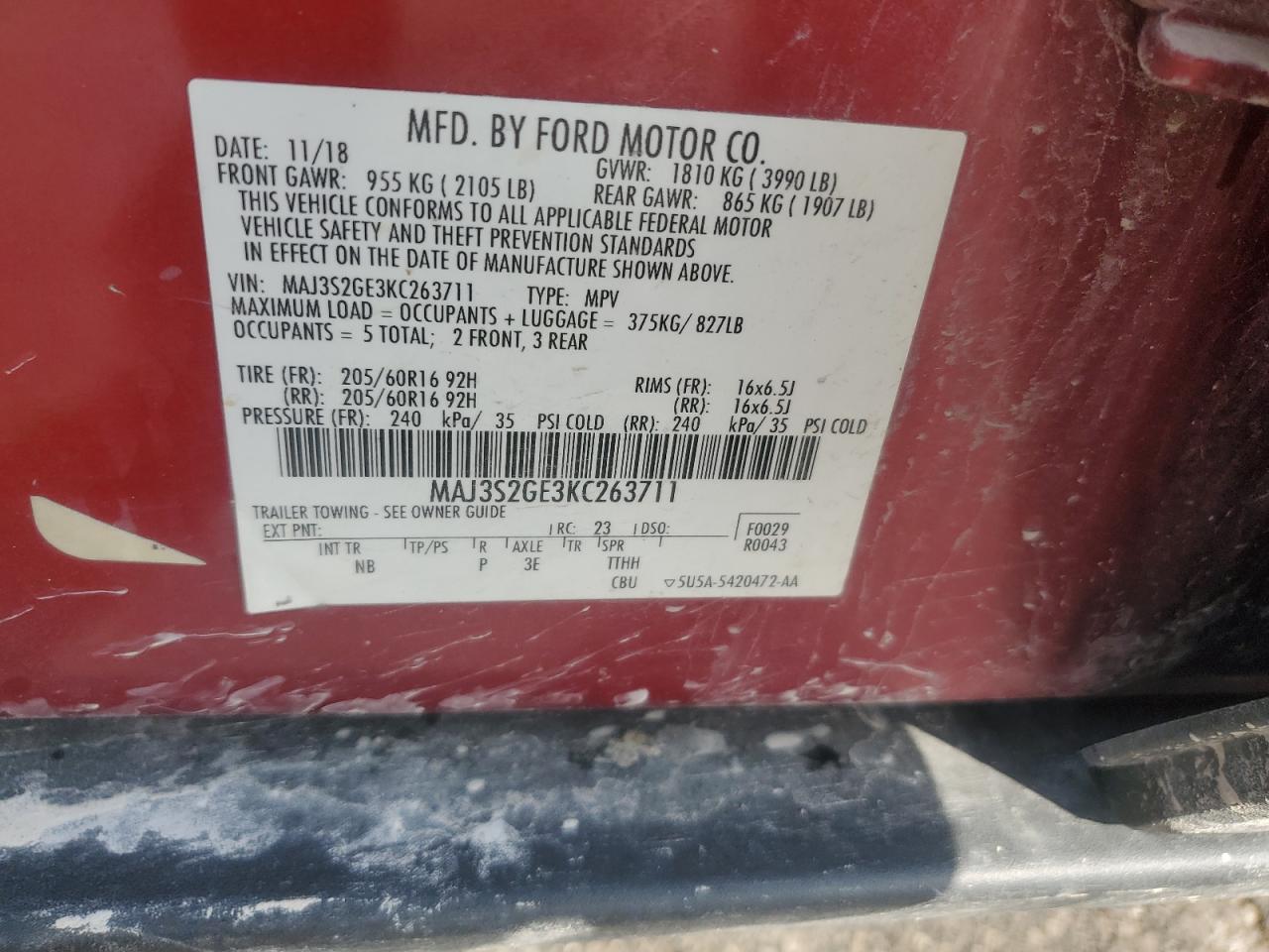 2019 FORD EcoSport