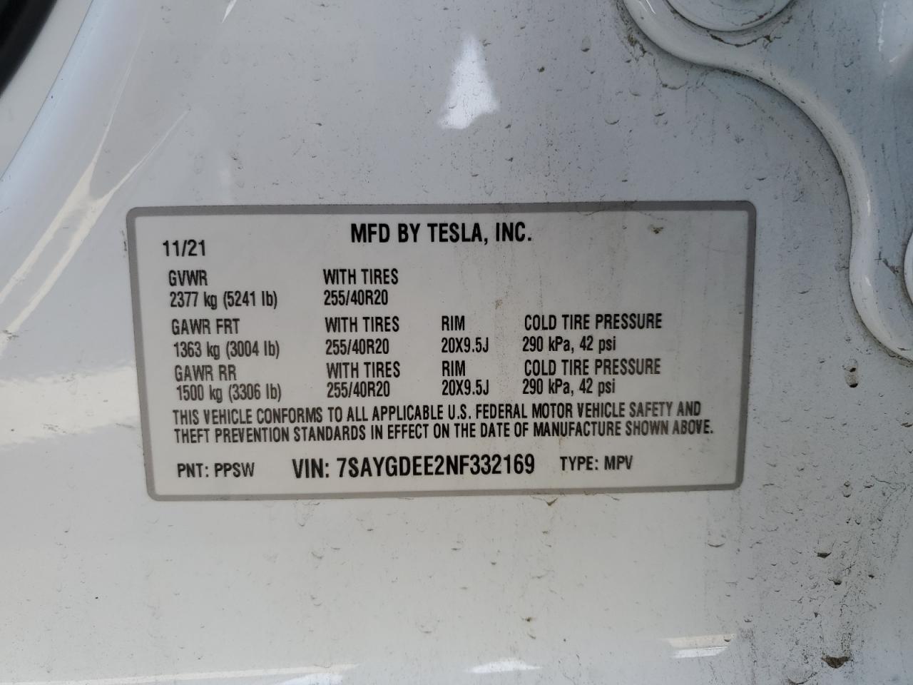 2022 TESLA MODEL Y