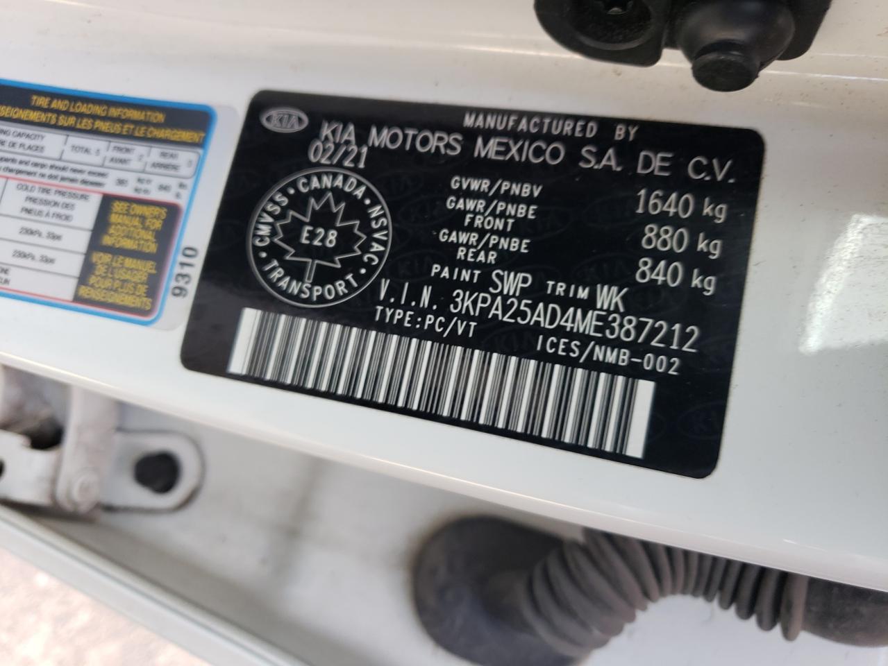 2021 KIA RIO