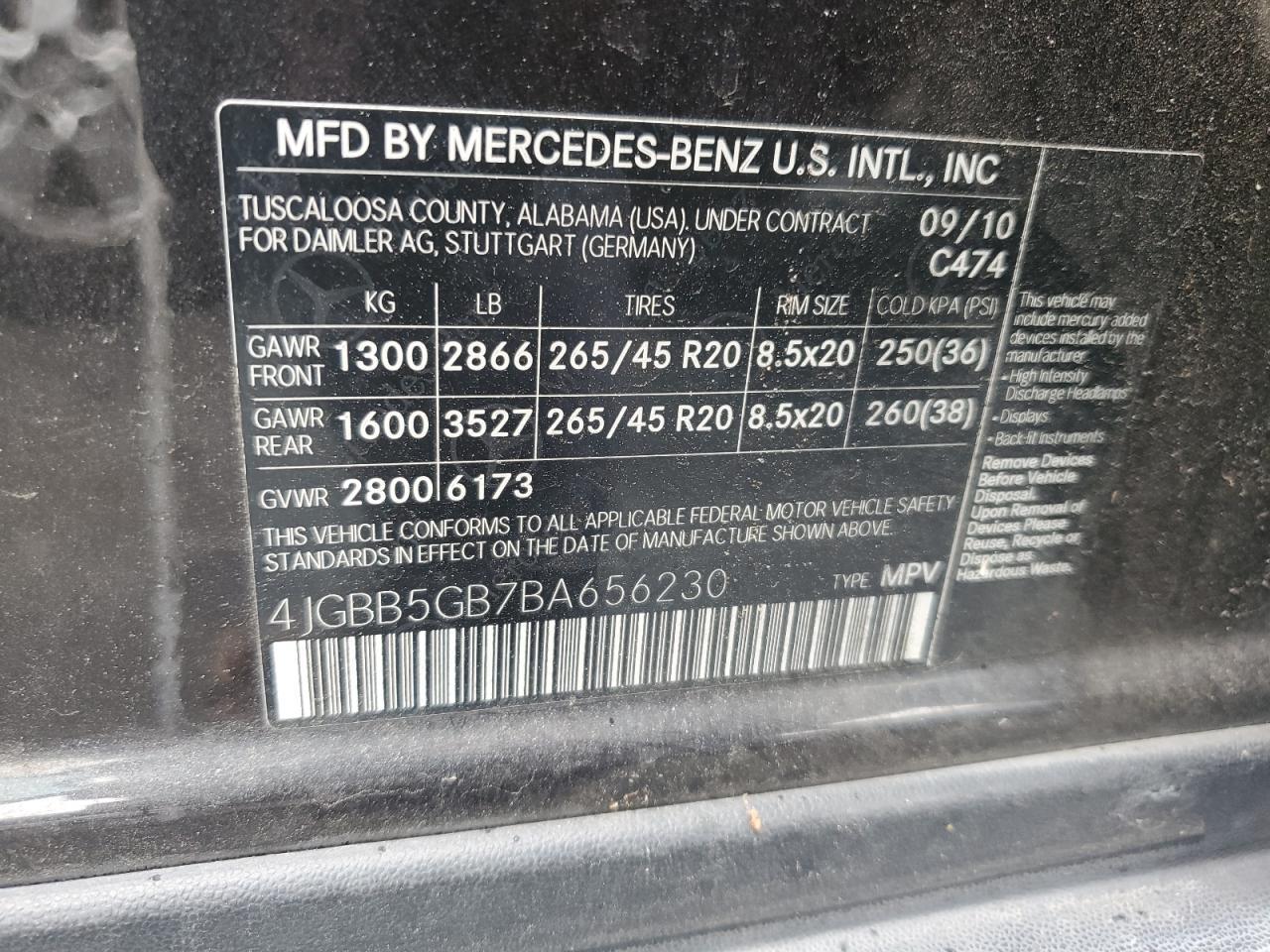 2011 MERCEDES-BENZ ML-Class