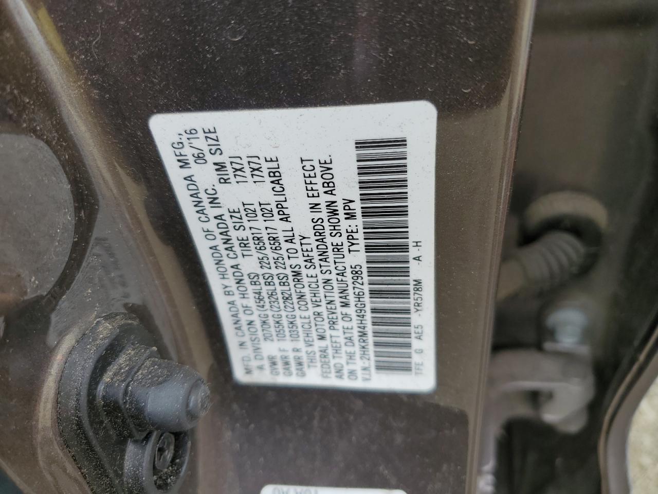 2016 HONDA CR-V