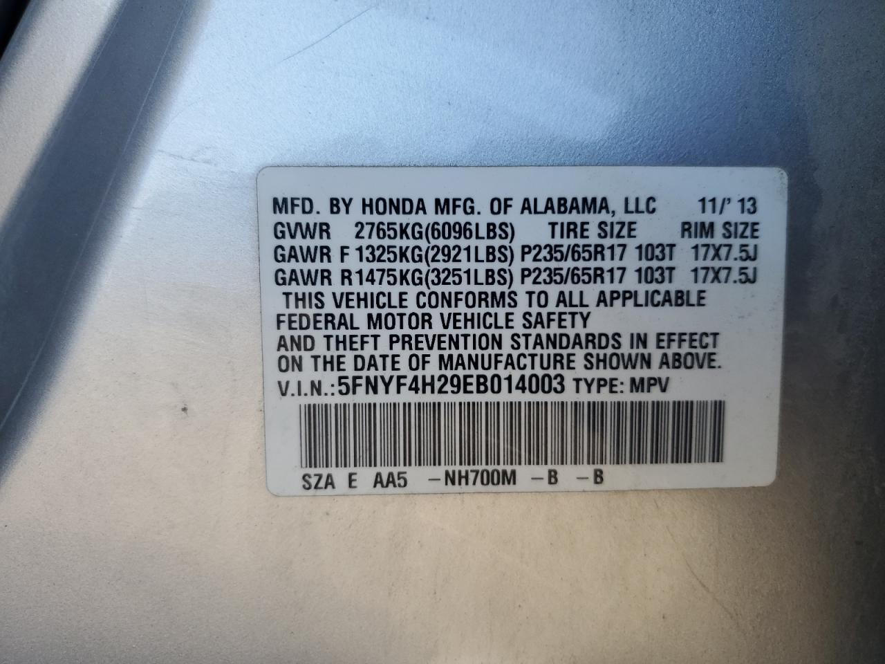 2014 HONDA PILOT
