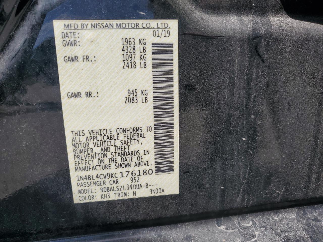 2019 NISSAN ALTIMA