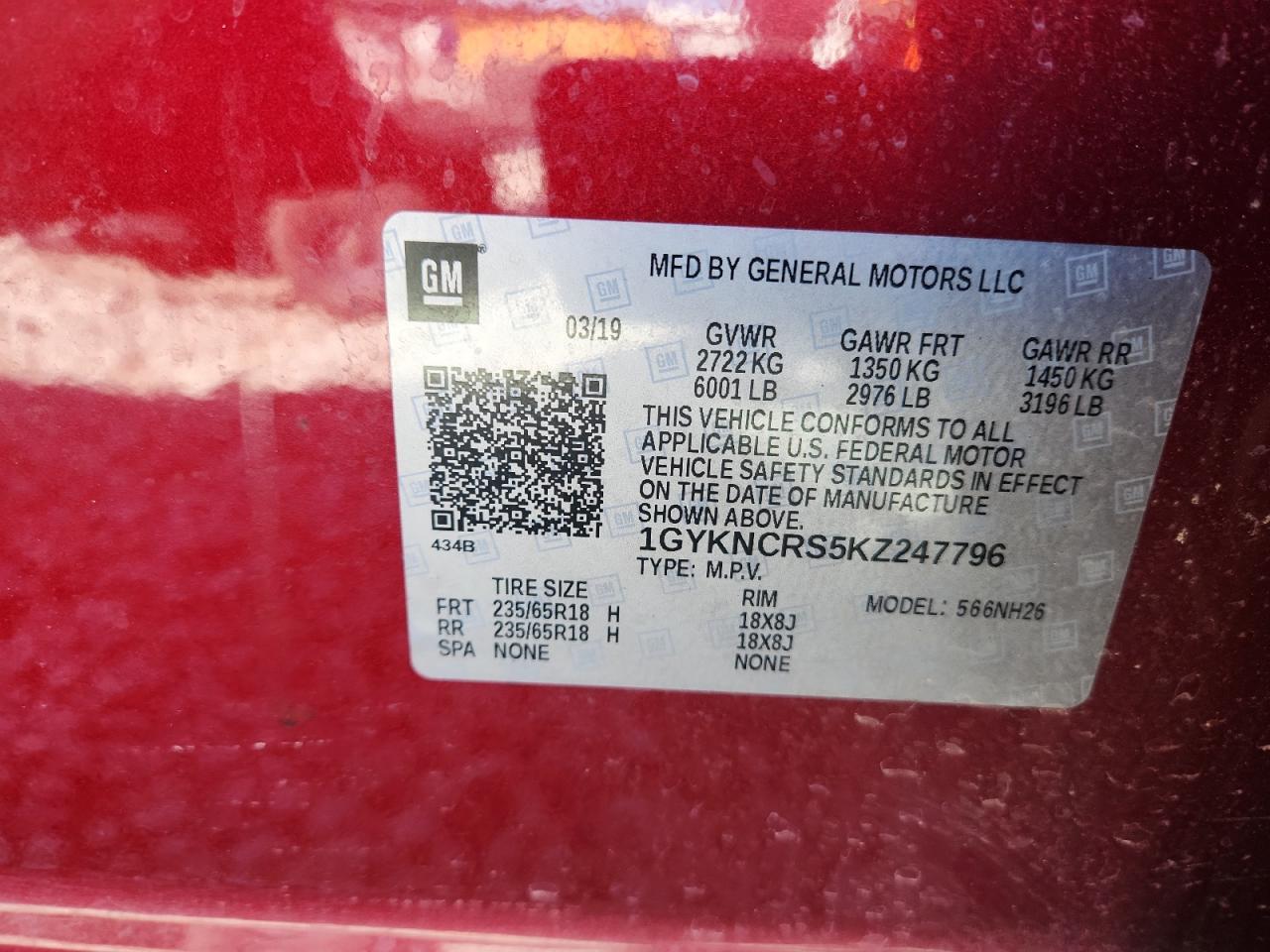 2019 CADILLAC XT5