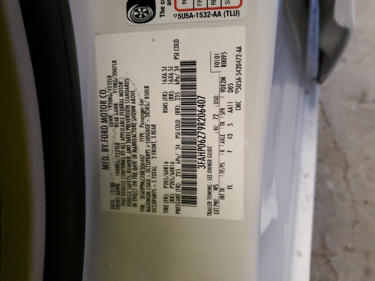 2009 FORD FUSION