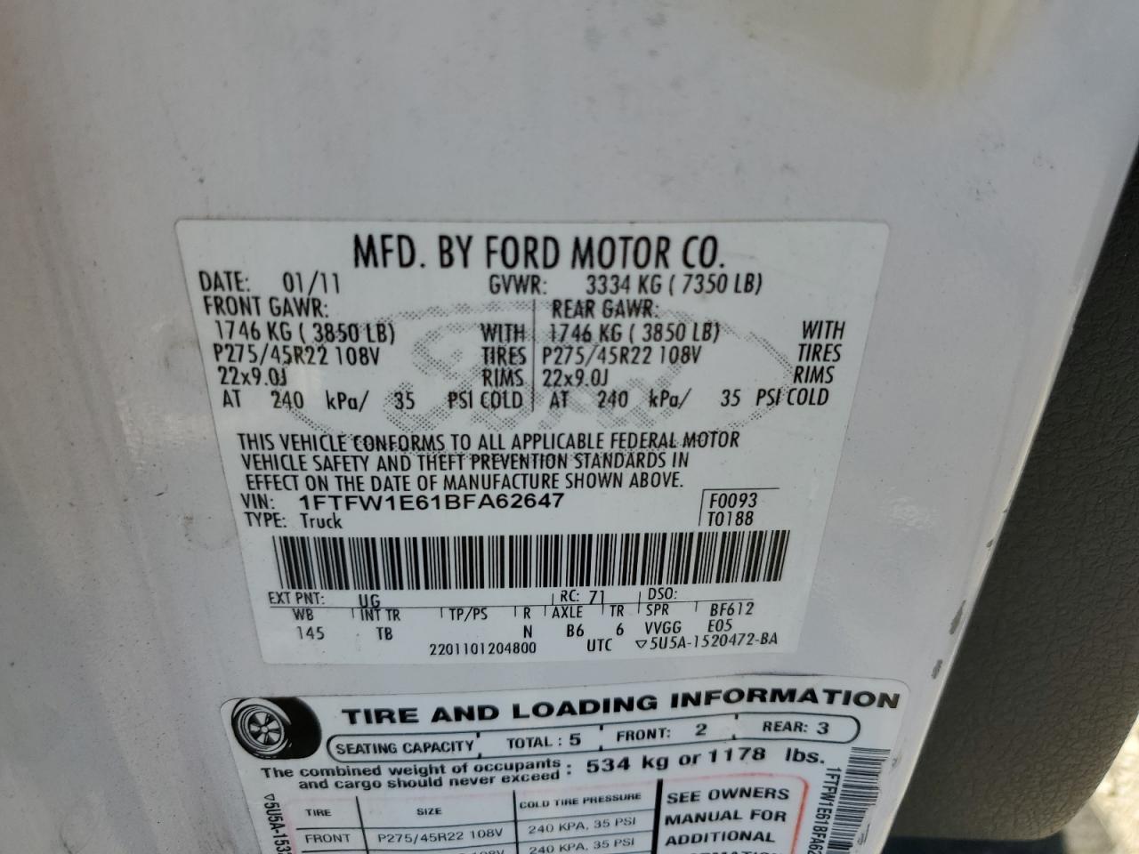 2011 FORD F-150