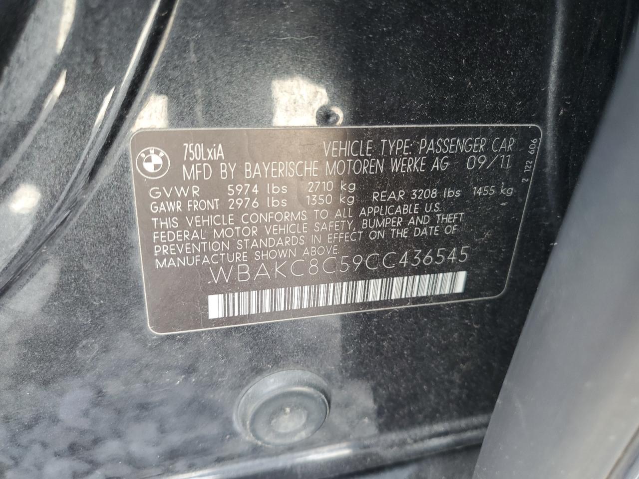 2012 BMW 7 series