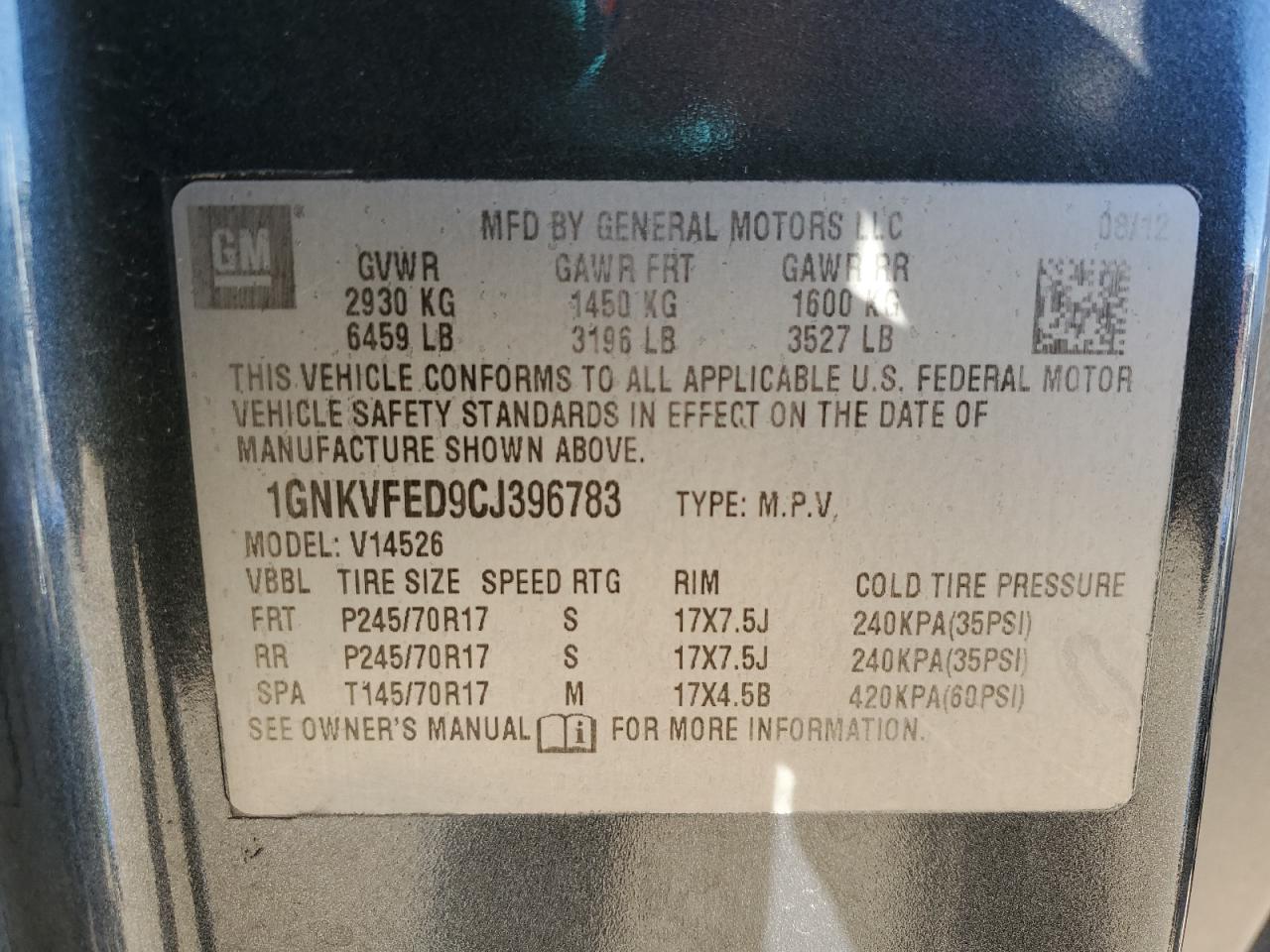2012 CHEVROLET TRAVERSE