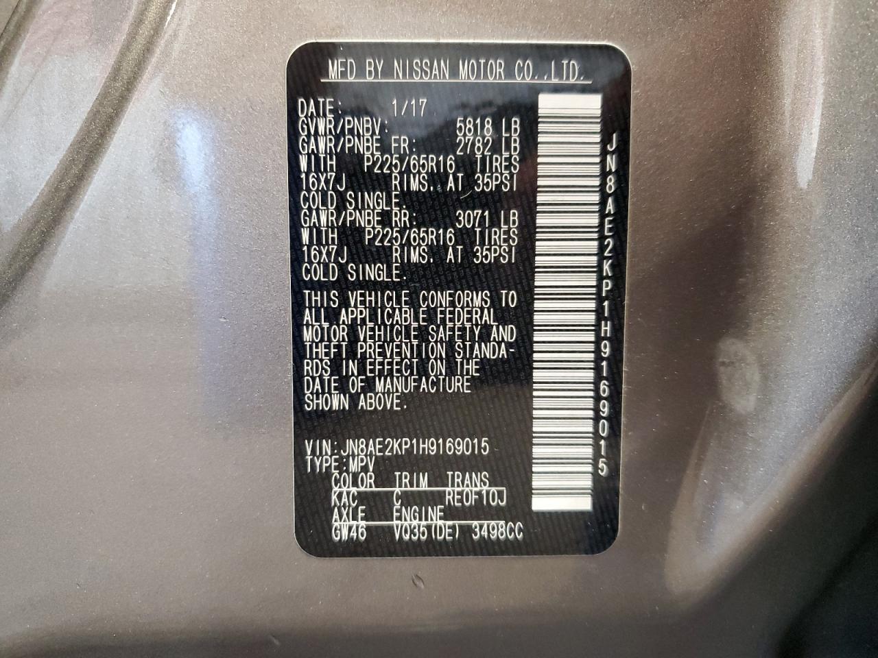 2017 NISSAN Quest