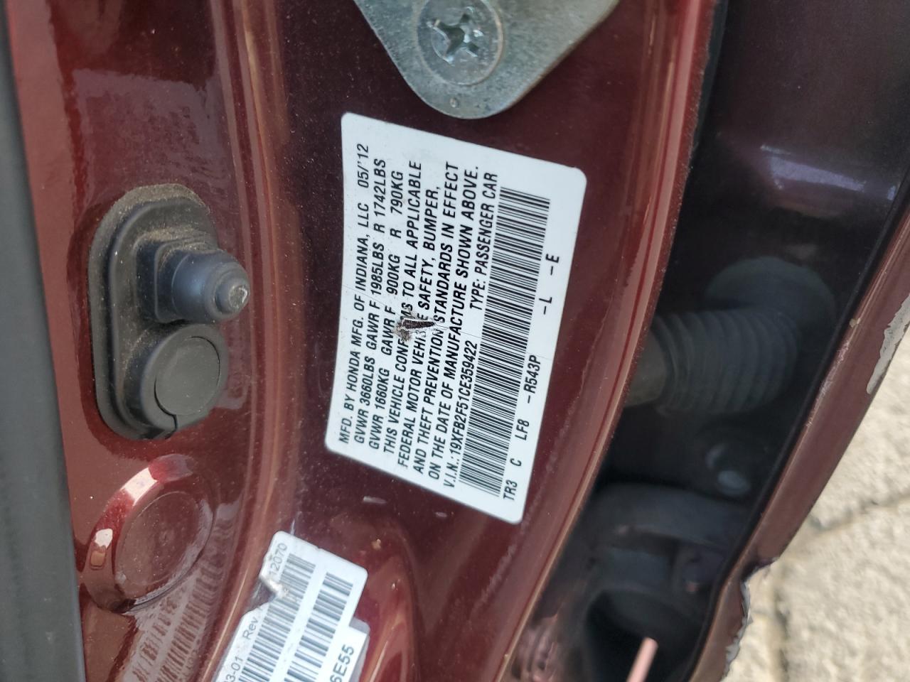 2012 HONDA CIVIC