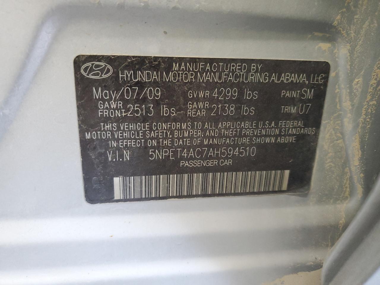 2010 HYUNDAI SONATA