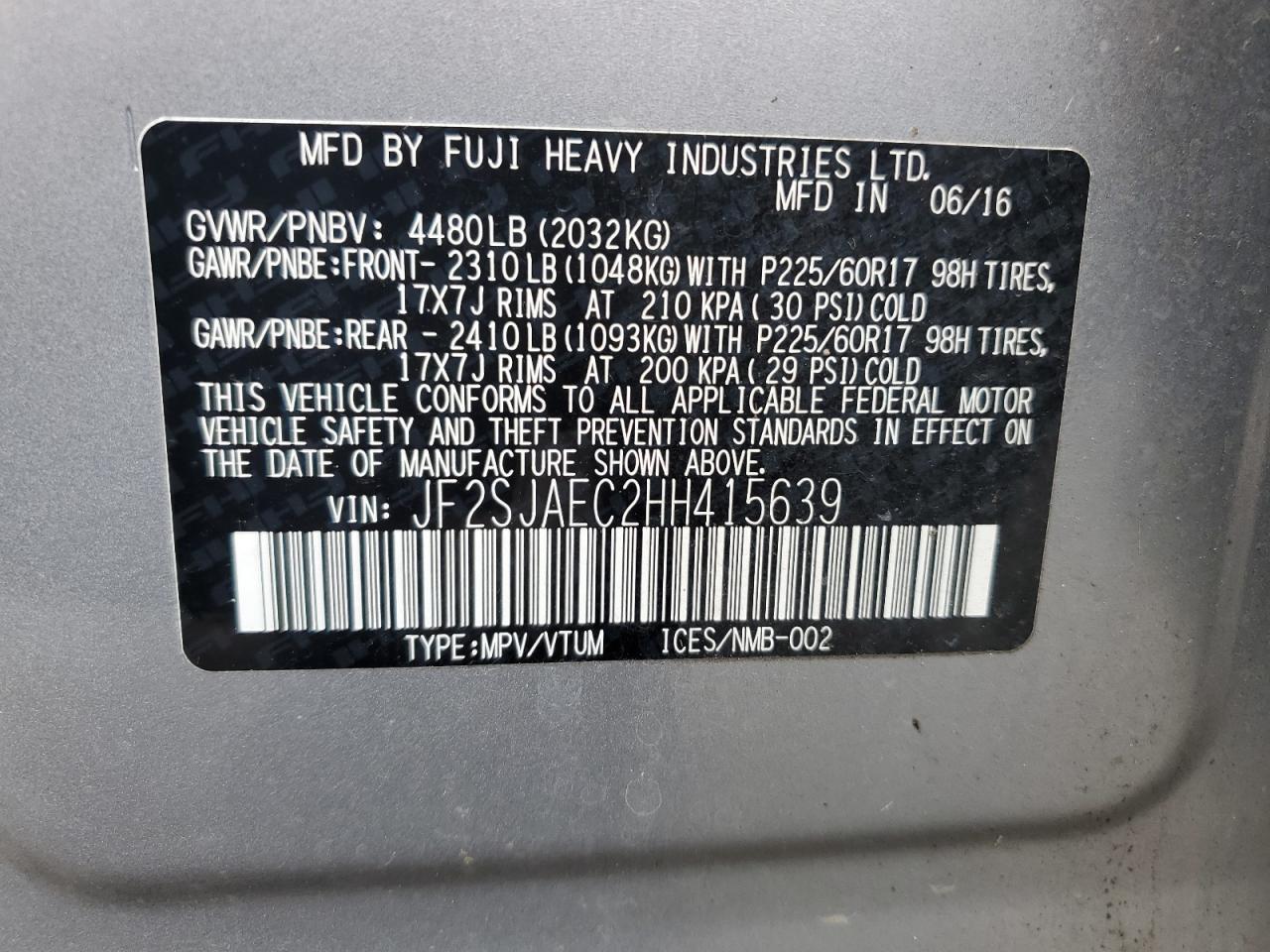 2017 SUBARU FORESTER