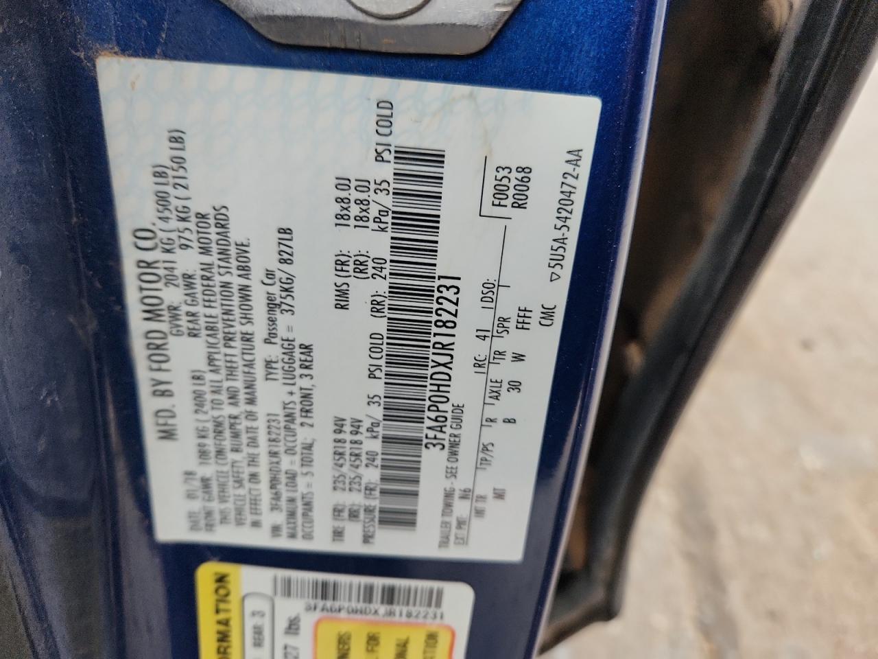 2018 FORD FUSION