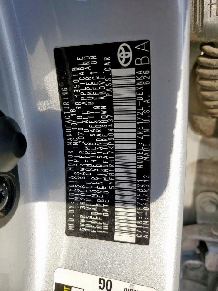 2019 TOYOTA COROLLA