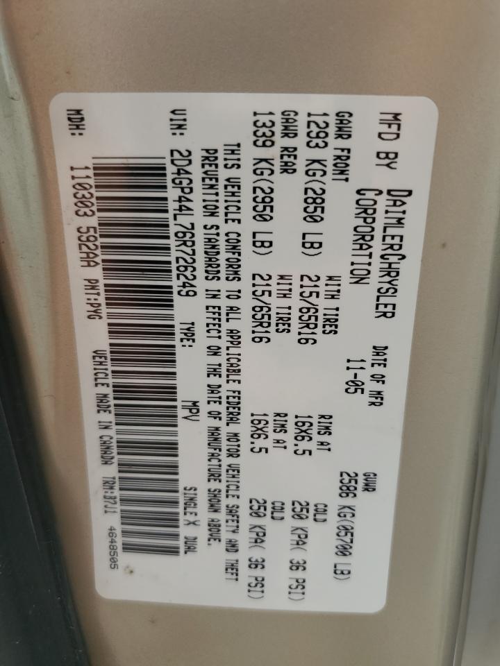 2006 DODGE GRAND CARAVAN