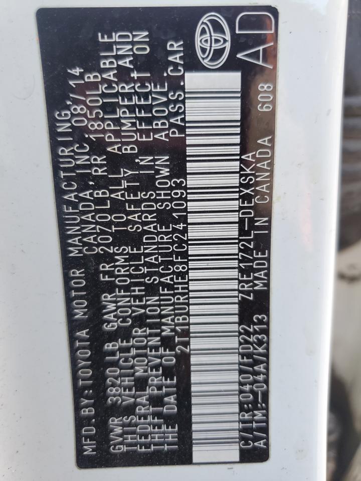 2015 TOYOTA COROLLA