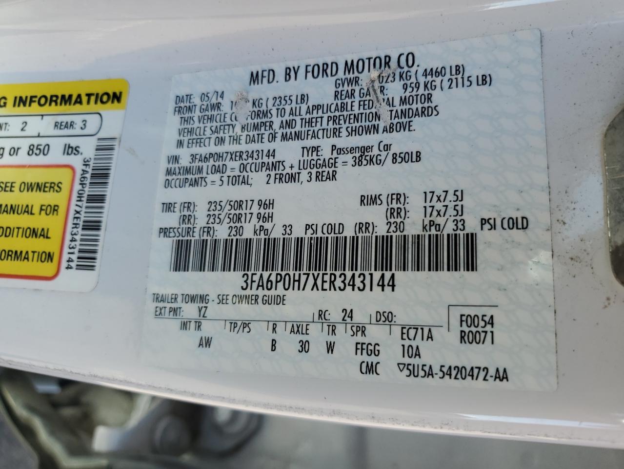 2014 FORD FUSION