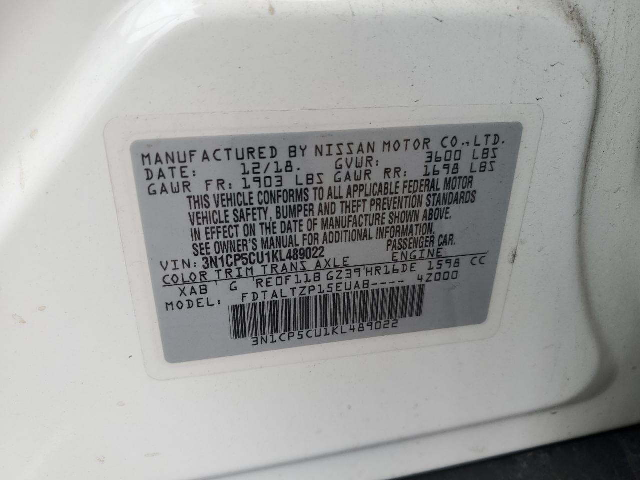 2019 NISSAN KICKS