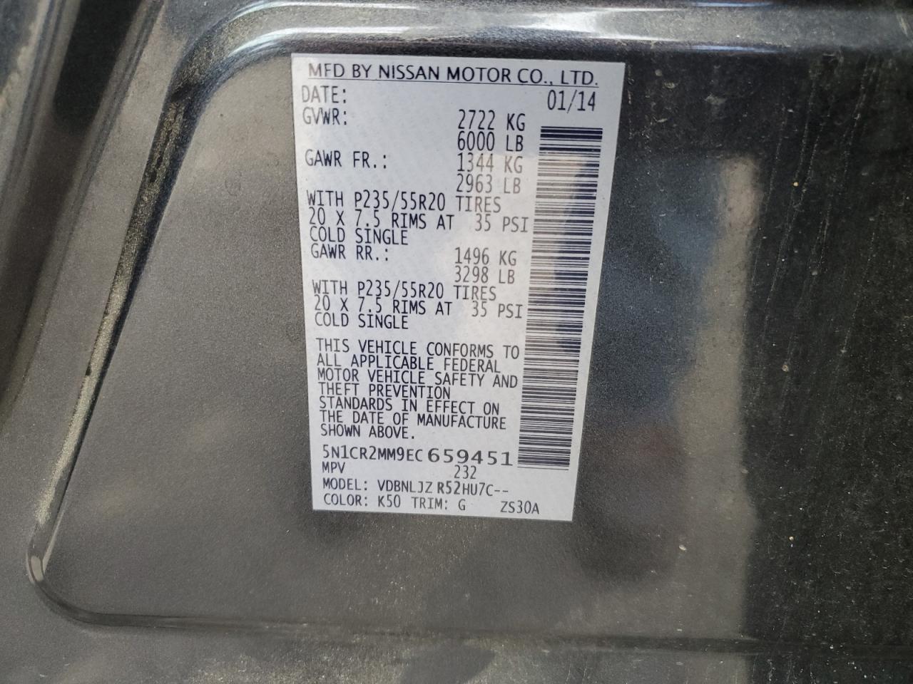 2014 NISSAN PATHFINDER