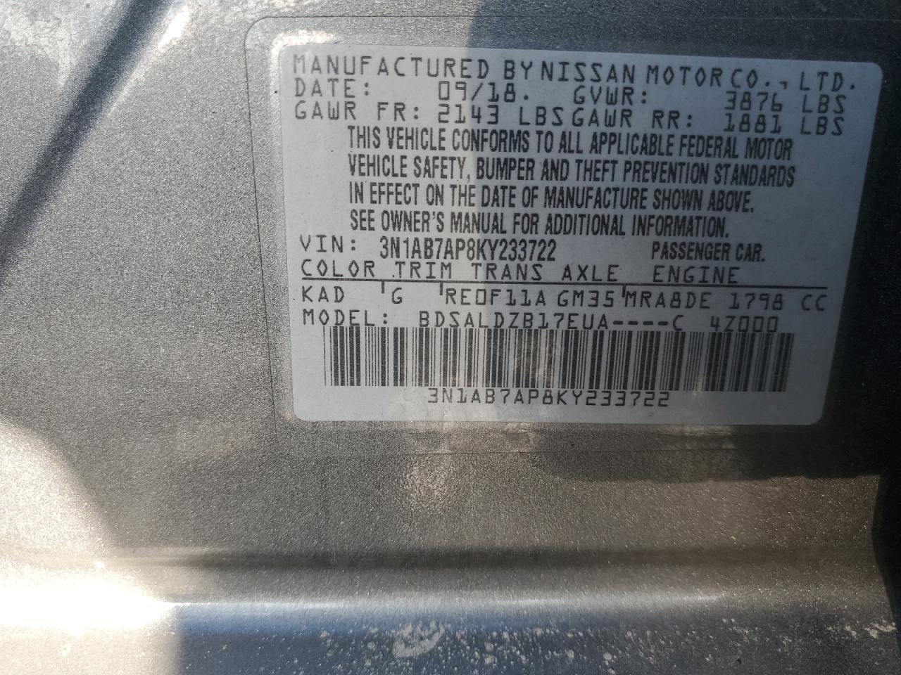 2019 NISSAN SENTRA