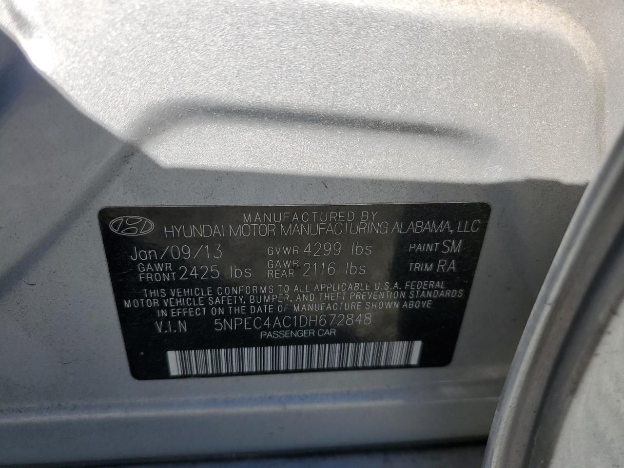 2013 HYUNDAI SONATA