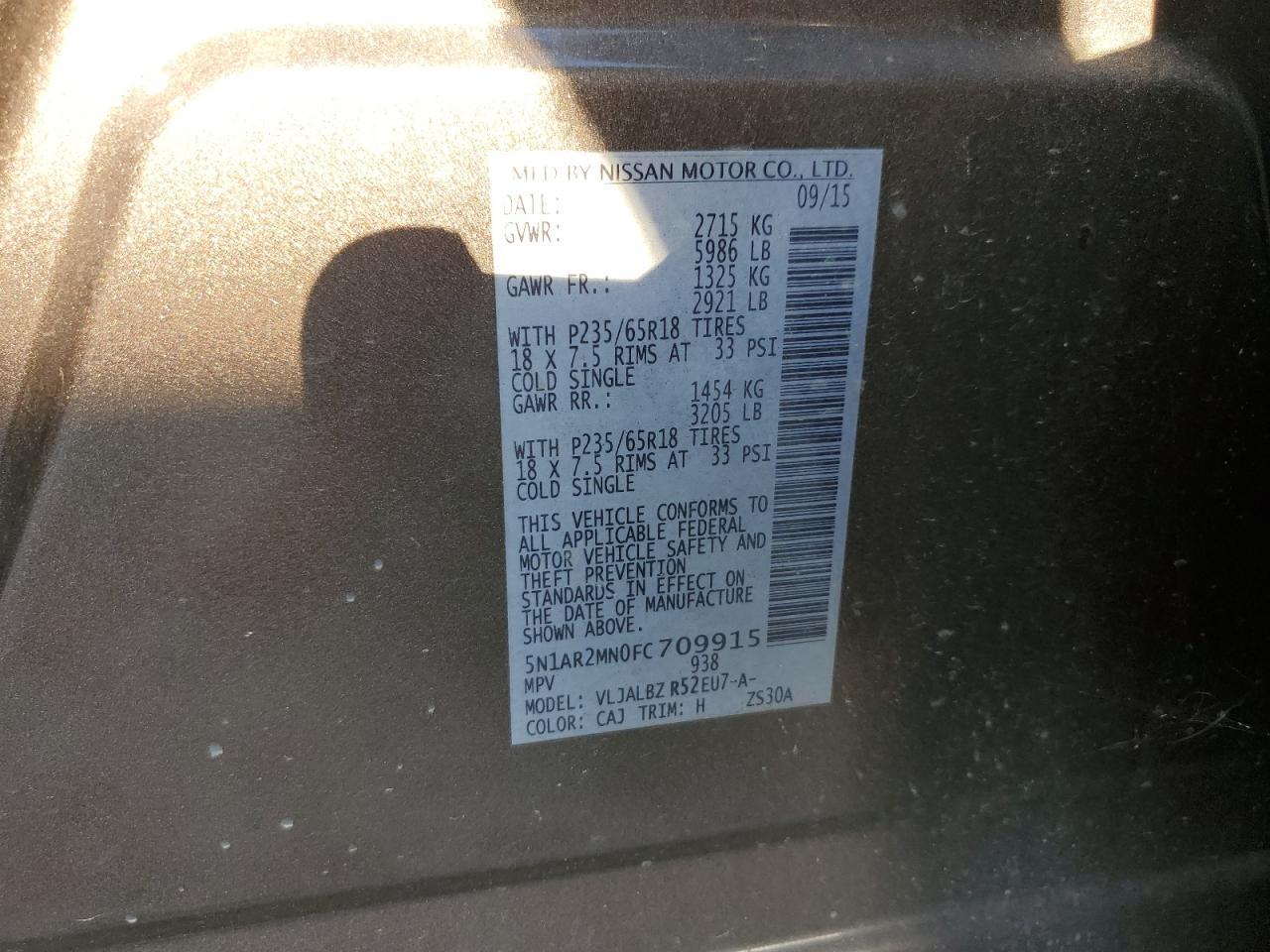 2015 NISSAN PATHFINDER