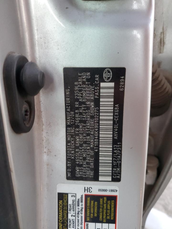 2009 TOYOTA CAMRY