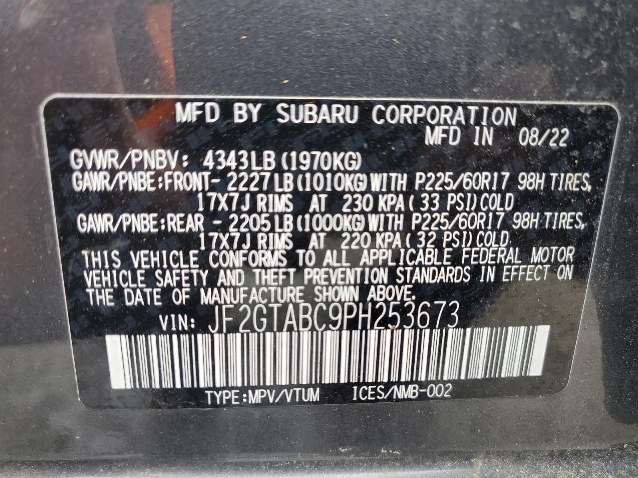 2023 SUBARU Crosstrek