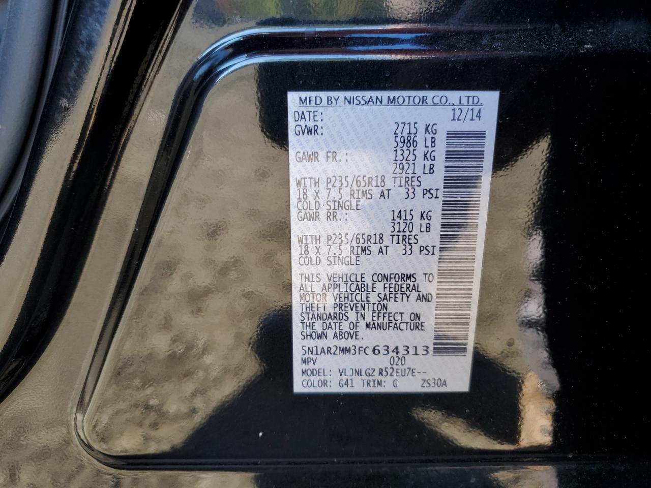 2015 NISSAN PATHFINDER