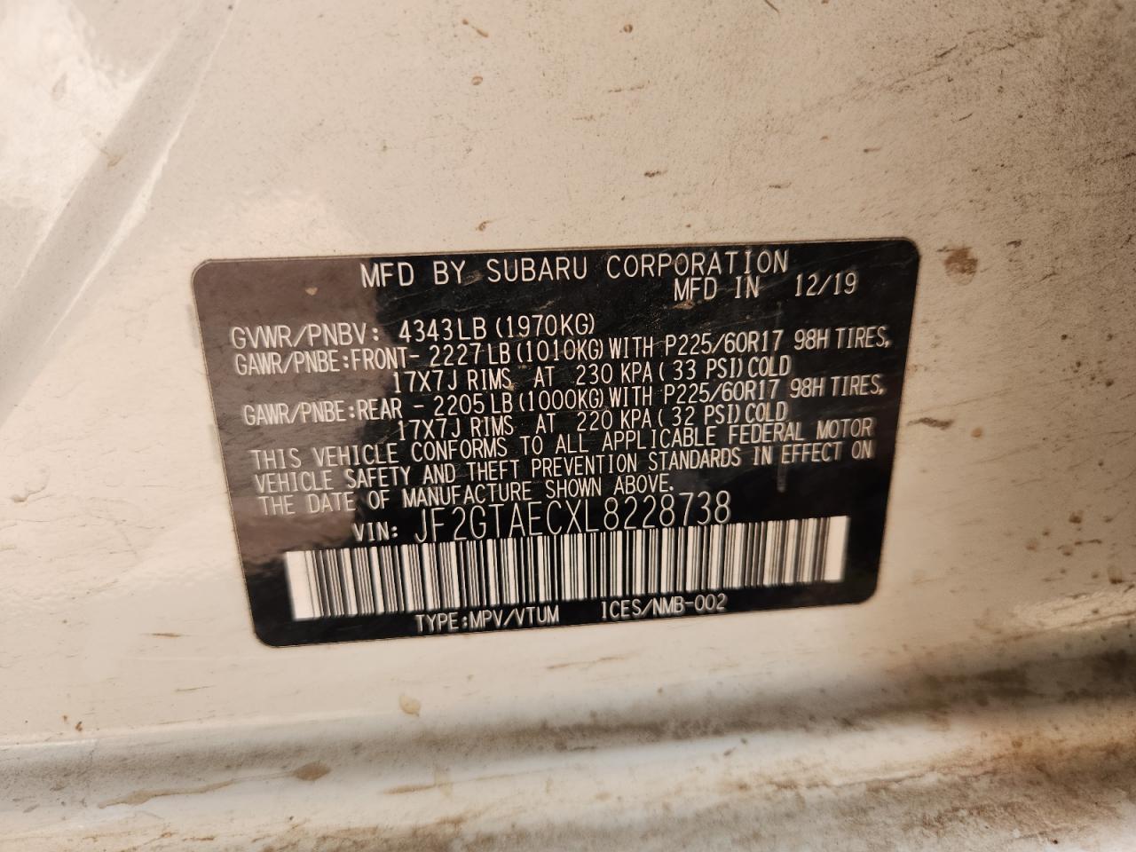 2020 SUBARU Crosstrek