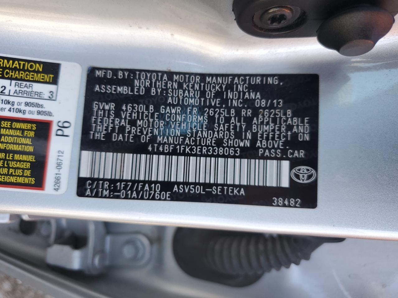 2014 TOYOTA CAMRY